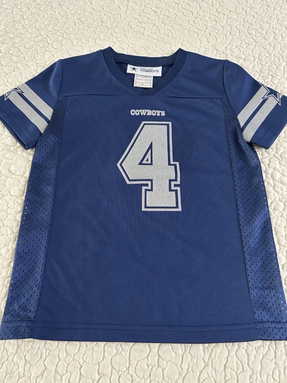 Kids Dallas Cowboys Navy #4 Football Jersey Size Small